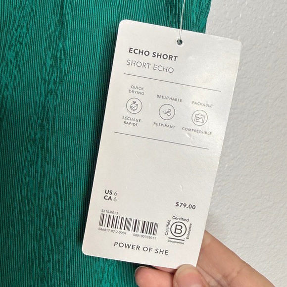 Athleta Echo Shorts Green 6 - Picture 3 of 5